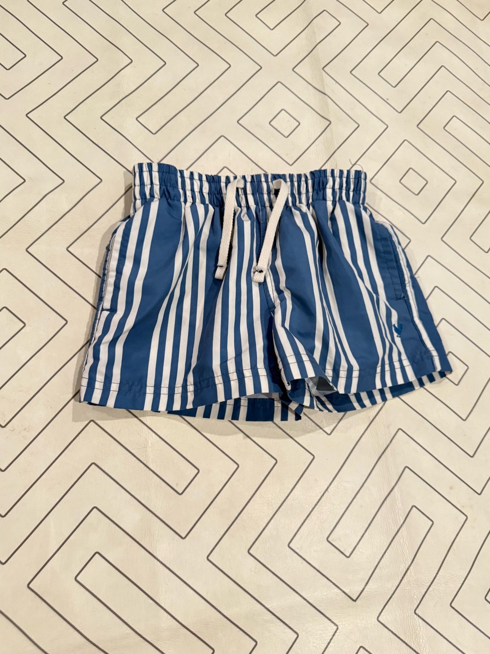 Blue Rooster Striped Swim Trunks
